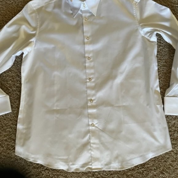 MorCouture White Black Lion High Collar Shirt - Picture 3 of 4